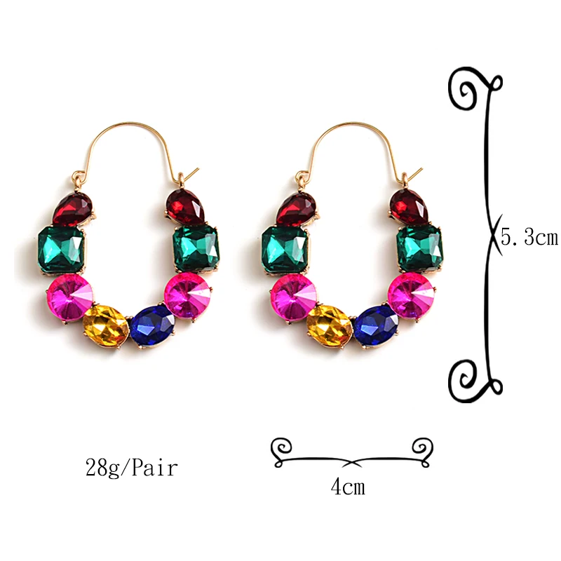 New arrivel Colorful Rhinestones Metal Long Earring High-quality Crystals Drop Earrings Jewelry Fashion Accessories For Women