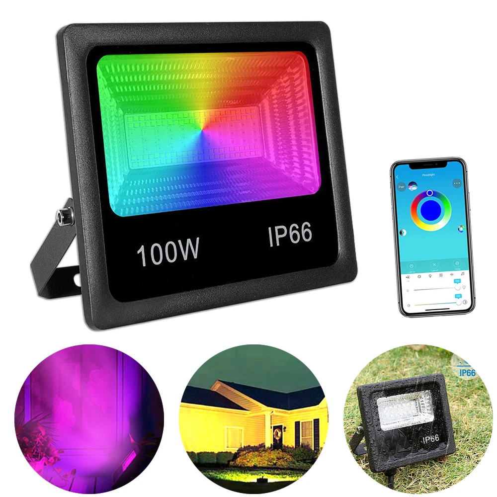 Mini Disco IP66 APP LED Flood Light 100W LED Par RGBW DMX Lyre Wash Party DJ Stage Lighting Effect Stroboscope Strobe Christmas