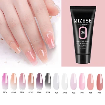 

MIZHSE Nail Art Poly Nail Gel All For Manicure Nail Builder Varnish Hybrid UV Poly Nail Gel Soak Off Acrylic Slip Remover