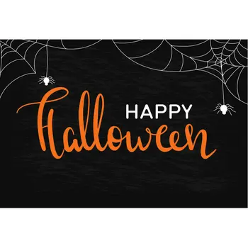

Happy Halloween Decor Backdrop Spider Web Black White Photography Background Family Party Decoration Photo Booth Studio Props