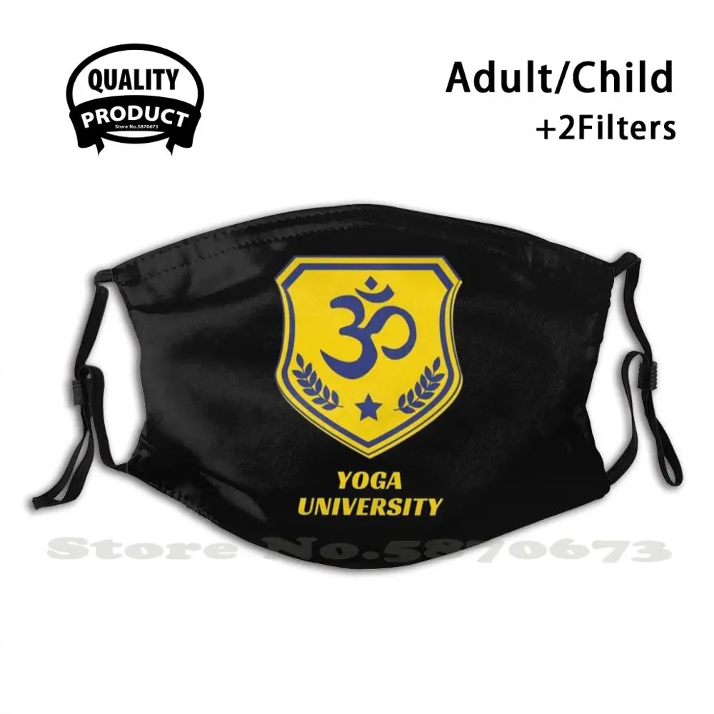 

Blue Funny Yoga Design: Yoga University Anti Dust Filter Men Women Kids Girl Boy Teens Mouth Masks Yoga Meditation Namaste Zen