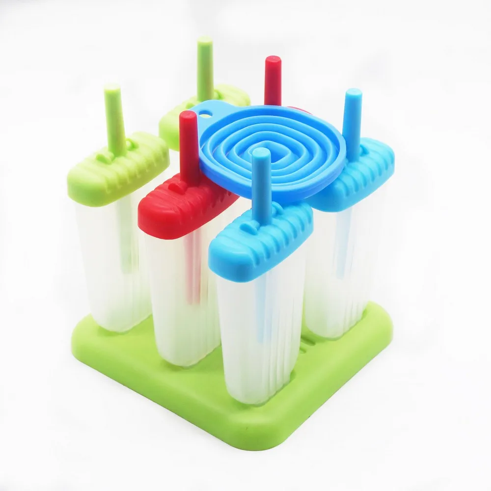 

6 Cell Ice Tray DIY Frozen Ice Cream Pop Mold Popsicle Maker Lolly Mould Pan Ice Cream Mold Ice Cube Tray Maker Kitchen Tools