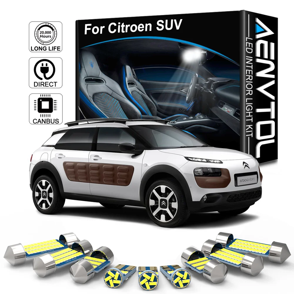 Aenvtol Canbus Per Citroen C4 Aircross Cactus C5 C-Crosser 2014-2015 2016 2017 2018 2019 2020 Suv Auto Led Luci Interne Kit