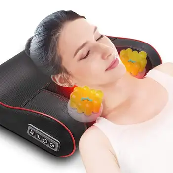 

Multifunction Neck Shoulder Massage Pillow 16 Head 4 Button Adjustable Height Dustproof Infrared Heating Massage Shiatsu
