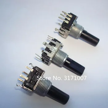 

5pcs/lot EC12 encoder with switch, 12 pulses with buttons, 20MM shaft length