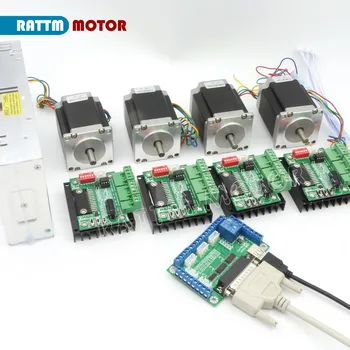 

RUS Ship! 4 Axis TB6560 CNC Router controller kit Nema23 270 oz-in stepper motor(Dual shaft)& Motor driver Milling Machine