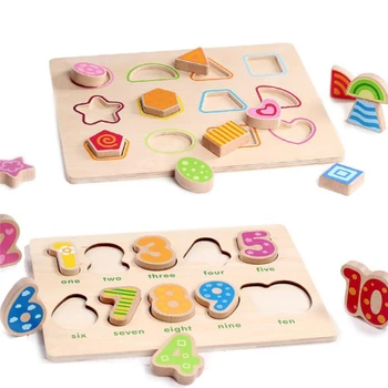 

Hand Grab Board Puzzle Wooden Toys For Child Cartoon Number Wood Jigsaw Kids Baby Early Educational Learning Toy