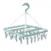 Folding Clothes Hanger Towels Socks Bras Underwear Drying Rack With 32 Clips Plastic Space Saving Closet Organizer Hanger Rack ► Photo 1/6