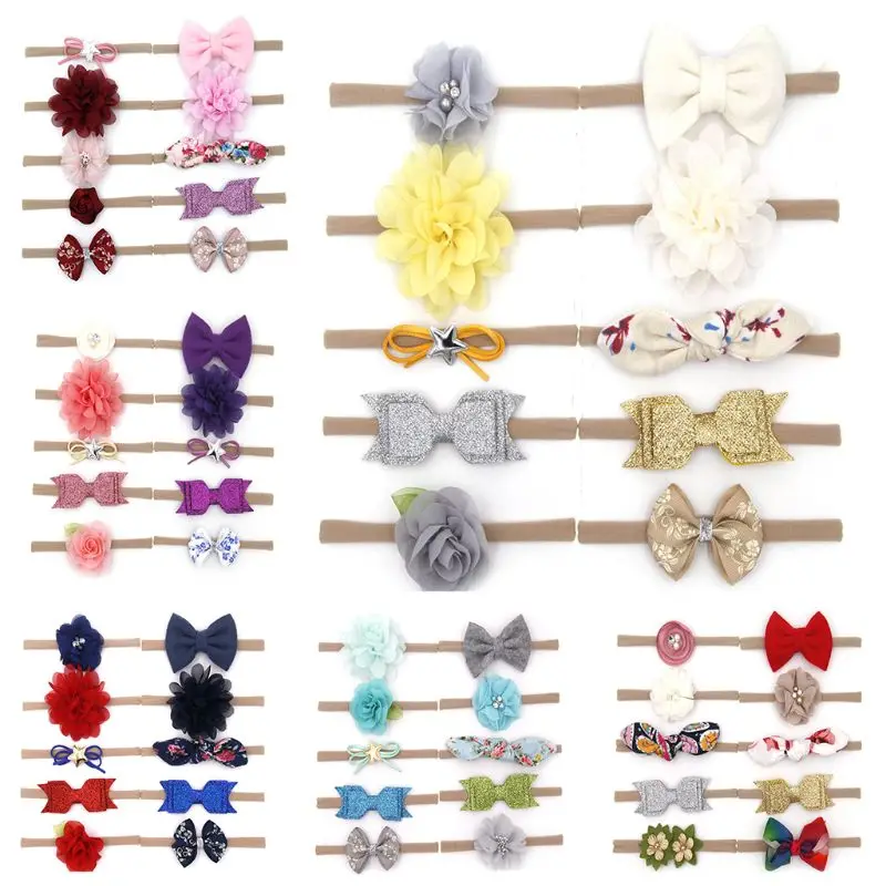 

10 Pcs/Set Children Kids Hair Rope Cartoon Cute Bow Knot Flower Girls Ponytail Elastic Band Jewelry Gifts