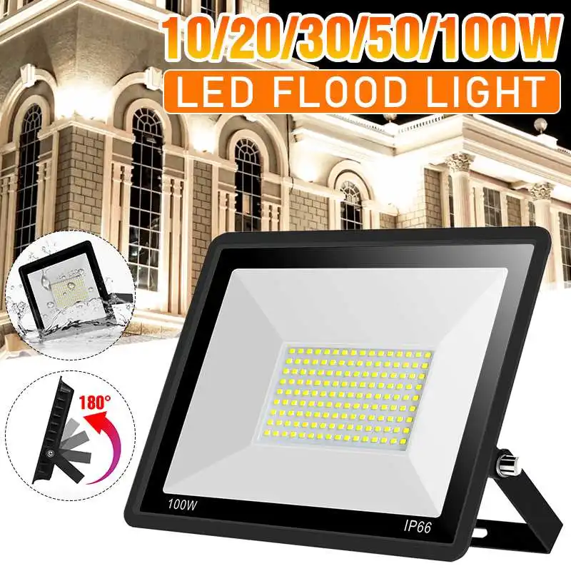LED Floodlight PIR 10/20/30/50/100W Motion Sensor Outdoor Security Light 220V 