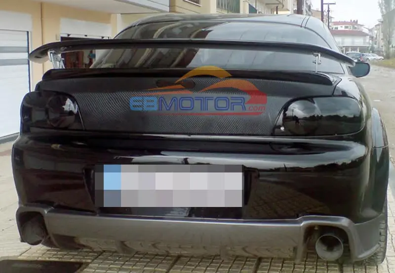 Real Carbon Fiber MSPEED GT SPORT REAR WING TRUNK SPOILER 1PAIR WITH Bracket For MAZDA RX8 04-11
