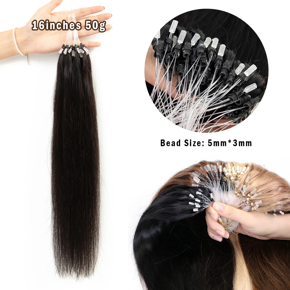 Micro Loop Hair Extensions Natural Real Human Hair Micro Bead Non-remy Black Brown Blonde Links Human Extensions