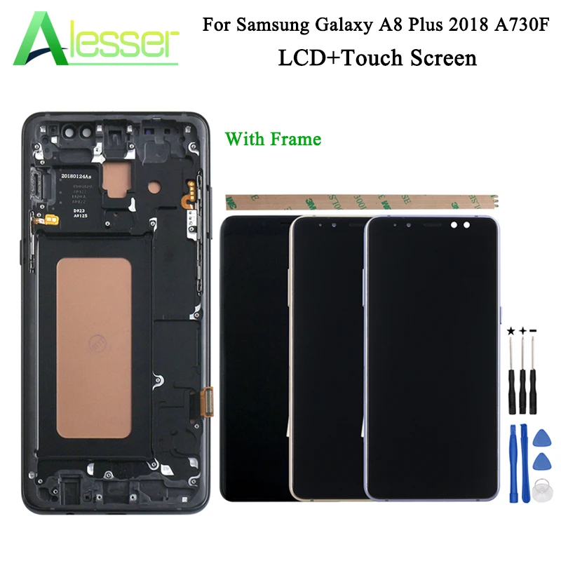 ЖК-дисплей и сенсорный экран Alesser для Samsung Galaxy A8 Plus 2018 A730F регулировка яркости 6 0