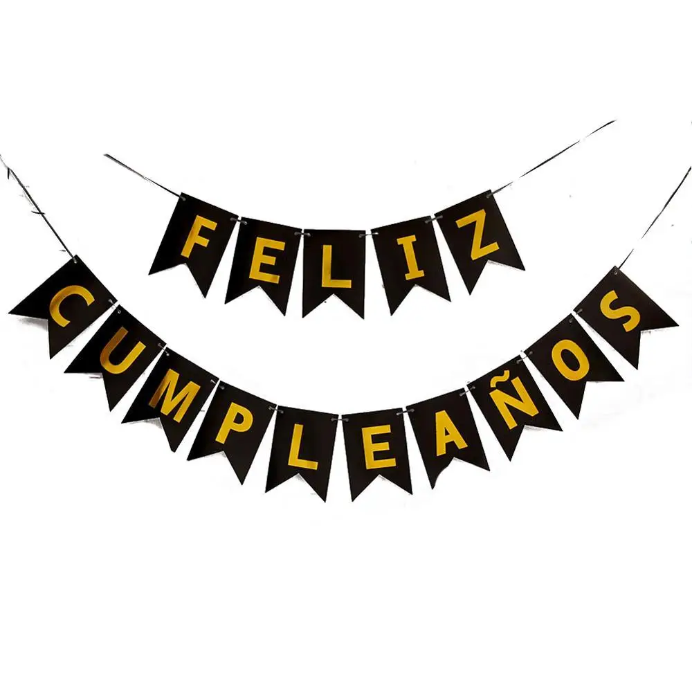 

Multicolor Swallowtail Bronzing Pull Flag/Spanish Alphabet Happy Birthday Banner Small Fishtail Pull Flower/Paper/Party DIY