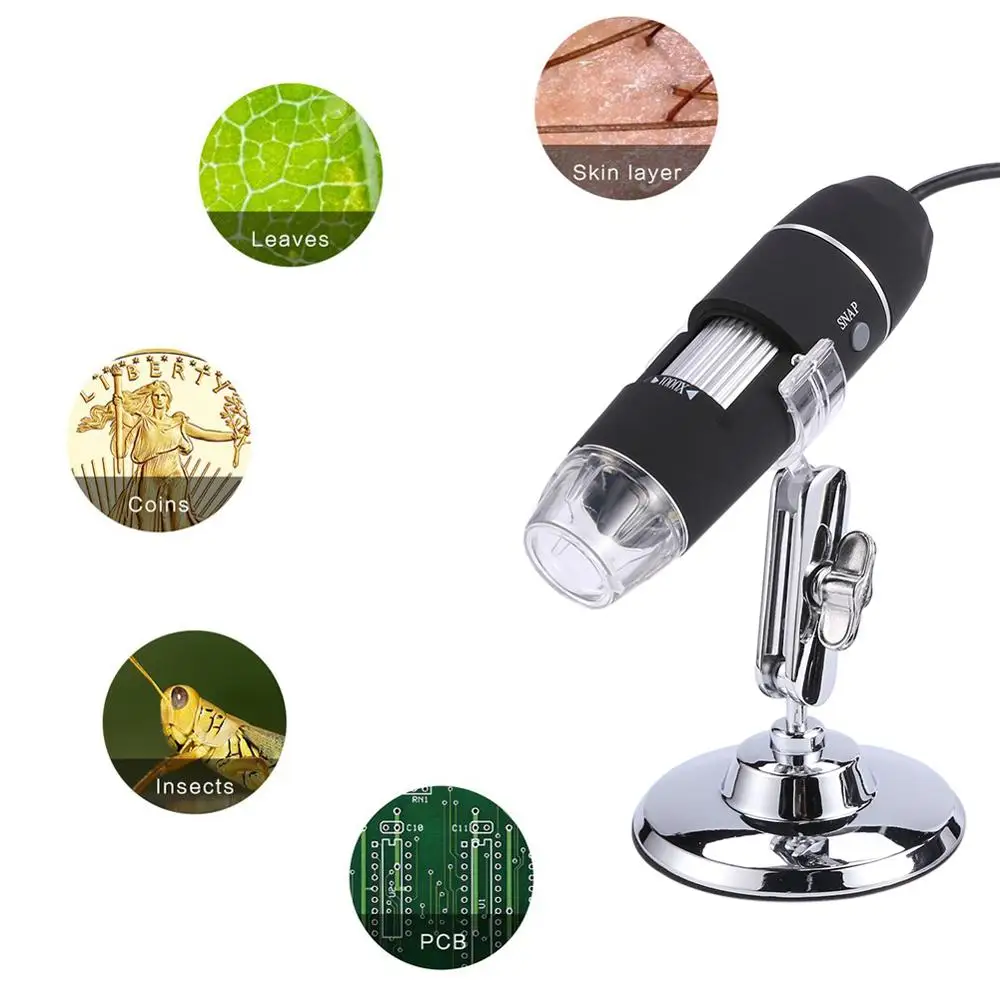 3 в 1 Type C 8LED 1000X цифровой 2MP USB HD 1080P Регулируемый микроскоп Лупа видеокамера с