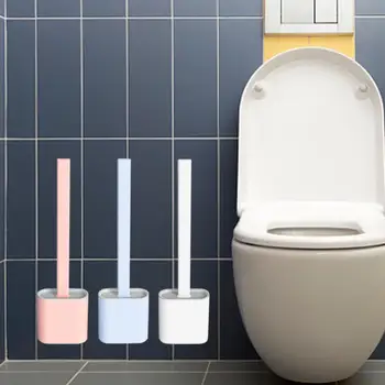 

Household Long Handle Toilet Cleaning Brush Set Soft Wall-mounted Bathroom Toilet Brush Holder Set Clean Tool Durable