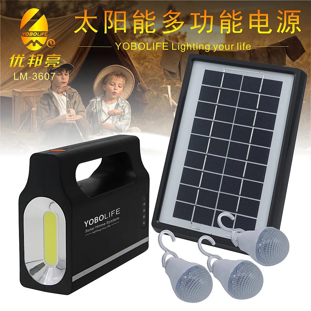 

6v Small System Solar Lights Set with Flashlight Feature Patrols Garage Hunting Emergency Multi-Feature Lamp
