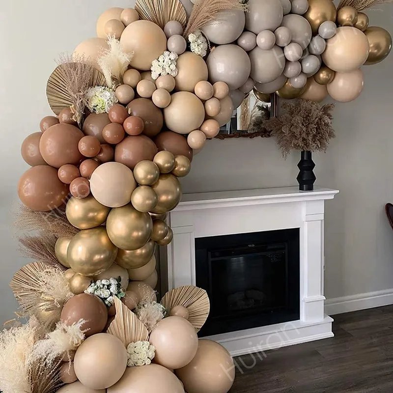 

Cream Coffee Khaki Balloon Garland Arch Chain Apricot Balloons Kit Brown Latex Globos Baby Shower Birthday Wedding Party Decors