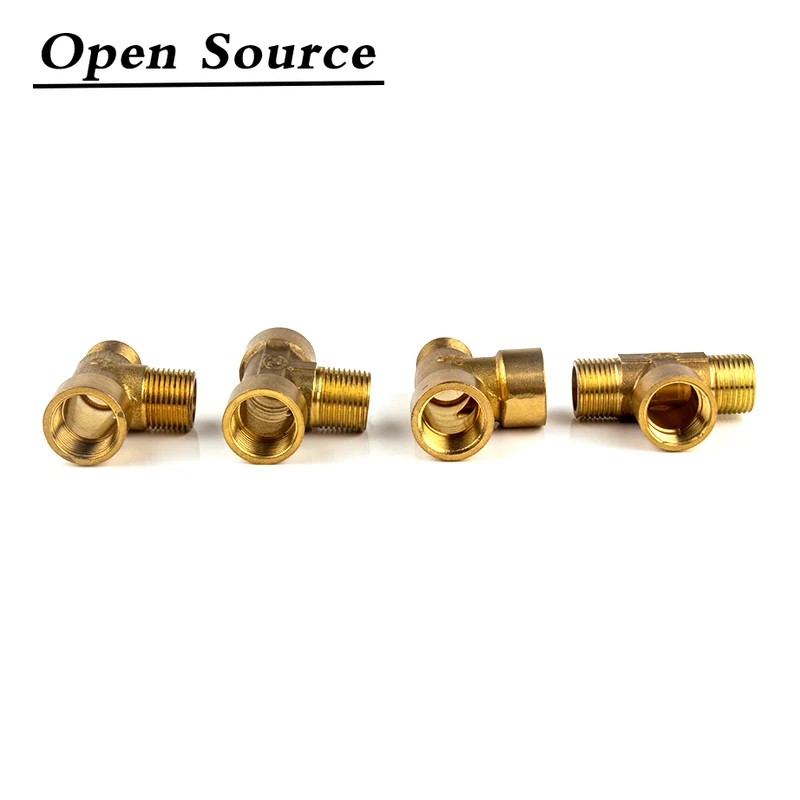 Hose Pipe Fitting Pipe Fitting Tee Adapter Water Faucet Adapter Water Pipe Fitting Brass Pipe Fitting Male Thread / Female Thread 1/8" 1/4" 3/8" 1/2" BSP Tee Type Copper Fittings Water Oil Gas Adapter