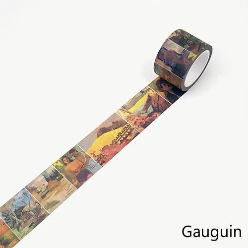 Ретро винтажный набор декоративного скотча Васи Европейская картина маслом Ван Гог Маскировка Скрапбукинг наклейки для умывания decorada bullet journal - Цвет: Gauguin