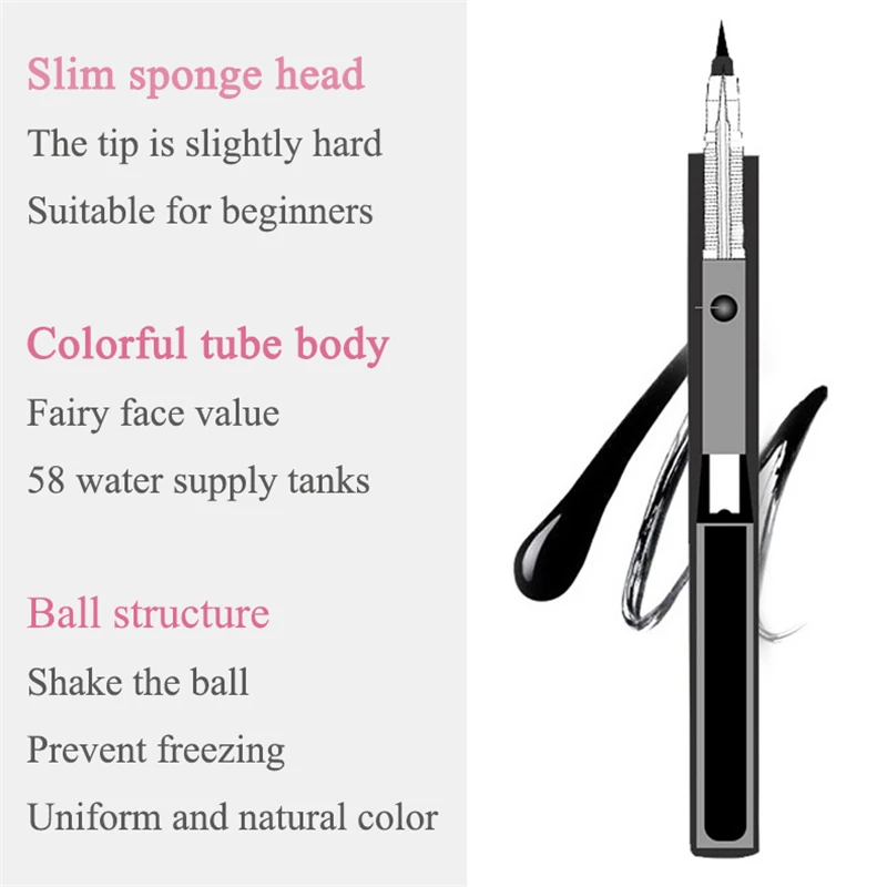 Eye Shadow Liner Combination cosmetics Black Pen Waterproof Is Not Blooming Eyeliner Pen Quick-drying Eyeliner Colorful Effect