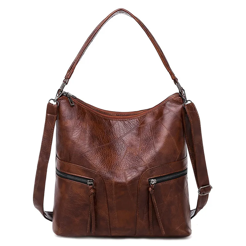 Большой площади Для женщин вместительные сумки, женские сумочки, дизайнерский, известный бренд, коричневые кожаные большие сумки коробка через плечо, сумка-мешок