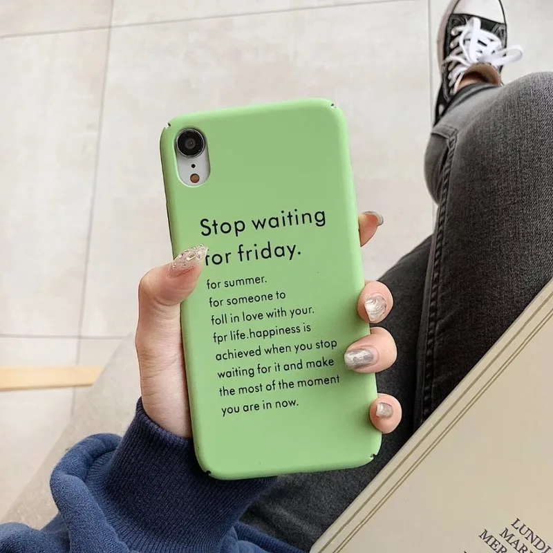 

For Redmi Note 7 Case Fashion English Letter Phone Case for Xiomi Mi 8/mi 9/mi 9 Lite Cover Green Hard PC Protector Coque Cover