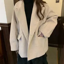 Шикарное хлопковое тонкое удобное шерстяное зимнее теплое однотонное мягкое Женское пальто с хлопковой подкладкой, модное милое Женское пальто