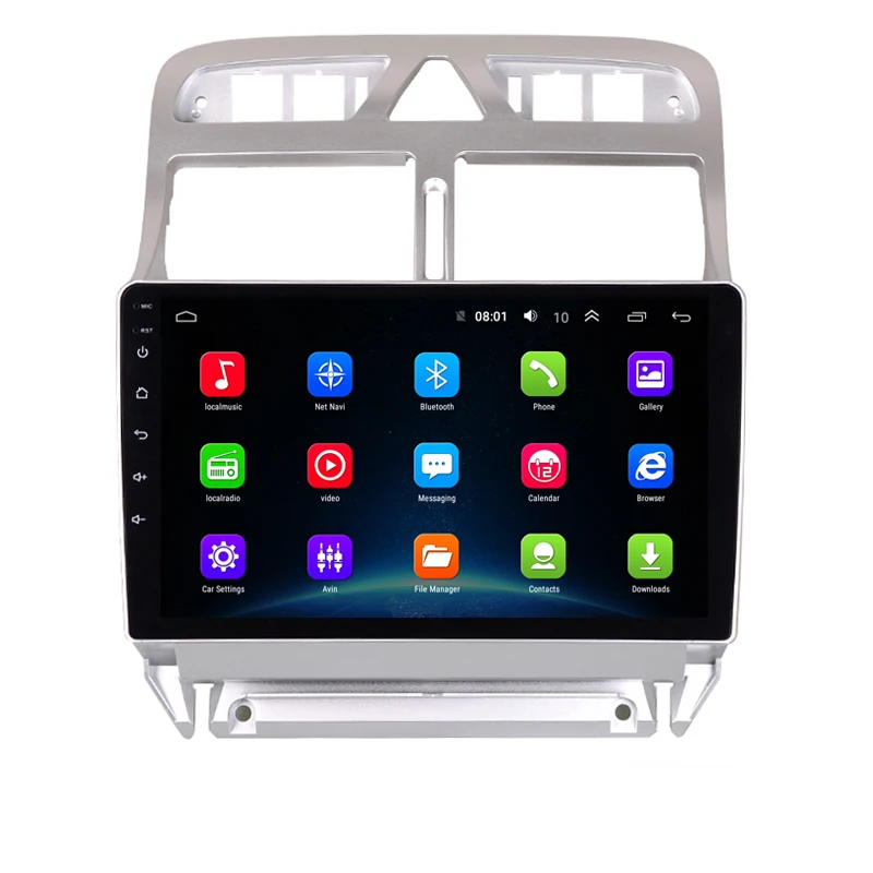 Top Android 9.1 Car DVD Multimedia Player GPS Navigation For peugeot 307  2004 to 2013 with bluetooth built in wifi 2G RAM 32G ROM 17