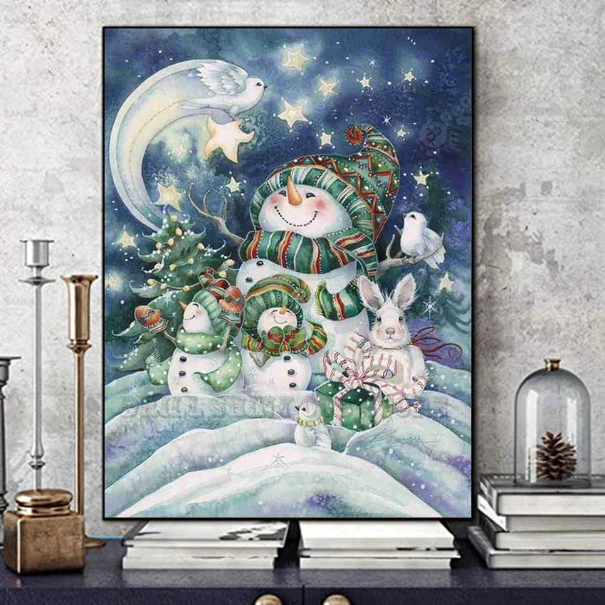 5D Diy бриллиантовый рисунок Рождество животные, собака, кошка, снеговик полная дрель Алмазная вышивка крестиком Мозаика домашний Декор подарок