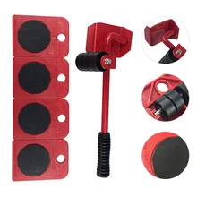 Kit de levage de meubles, ensemble d'outils de déplacement de rouleaux, barre de roues, glissières de transport, chariot