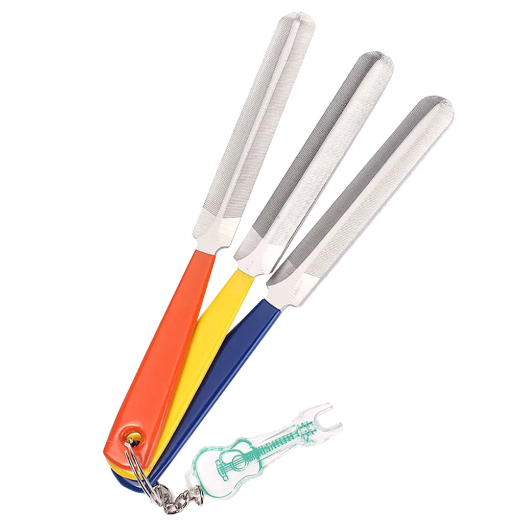 3 Pieces Double Edge Nut Files with Bridge Pin Puller for Guitar Luthier