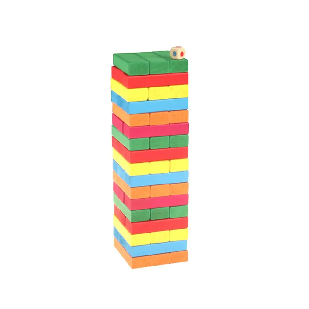 

54PCS High Piles of Music Pumping Building Blocks Wooden Educational Toys Preschool Creative Blocks Wooden Toys