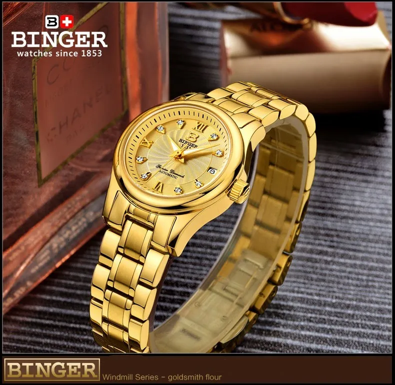 Бизнес Пара часы 18 цветов Бингер Роскошные автоматические механические часы мужские наручные часы серебро Нержавеющая сталь Starp B-603L