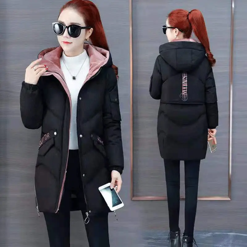

Cotton-padded Clothes Women's Mid-length Korean-style Loose-Fit Dongdaemun down Coat INS Thick Cotton Coat 2019 New Style Fashio