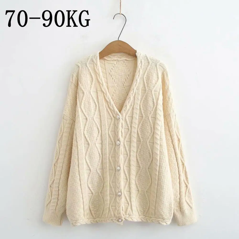 

2019 New Winter Loose Women Sweater Thick Warm Cardigans Single Breasted Knit Cashmere Sweaters Top Quality Cardigan Women