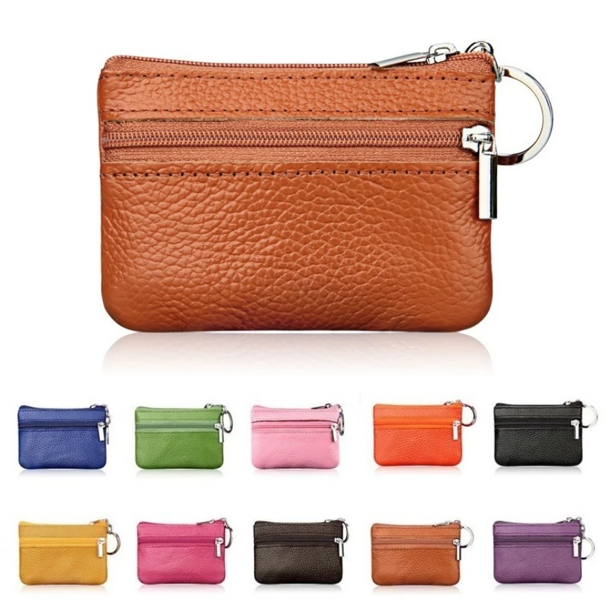 Monederos de cuero PU mujer, monedero pequeño para monedas, bolsos de bolsillo, carteras con llavero, estuche, Mini funcional con para tarjetas|Estuches para llaves| - AliExpress