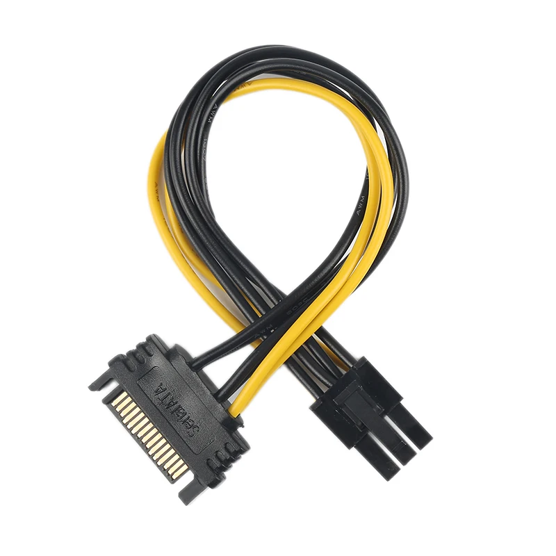 Upgrade Your Graphics: SATA to 6 Pin Power Supply Adapter Cable for PCI-E Card, Enhance GPU Performance with 15Pin to 6Pin Graphics Card Power Cord Description Image.This Product Can Be Found With The Tag Names Computer Cables Connecting, Computer Peripherals, PC Hardware Cables Adapters, Power supply