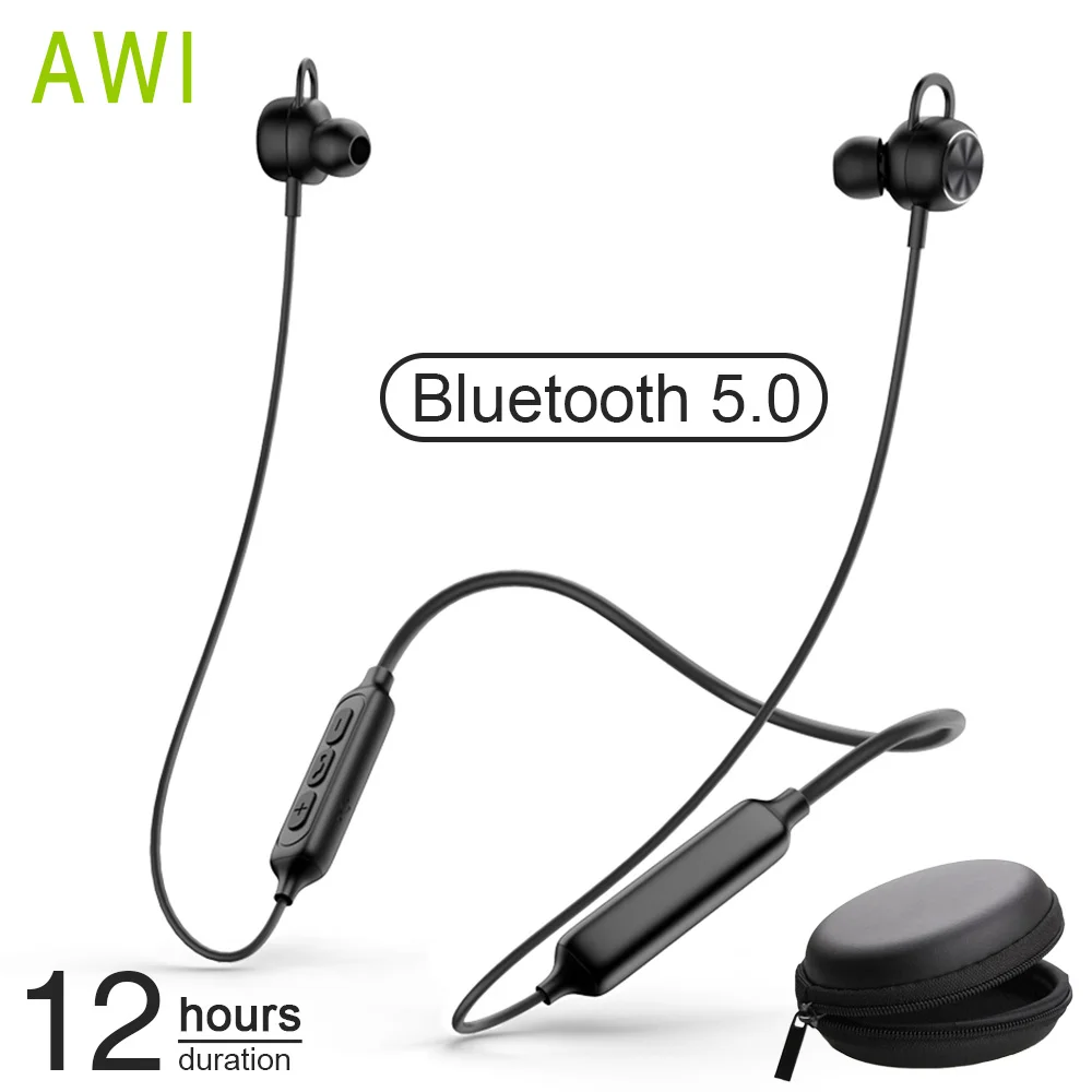 AWI в ухо Металлические Bluetooth наушники беспроводные наушники игровая гарнитура спортивные наушники с микрофоном для iPhone Xiaomi samsung телефонов