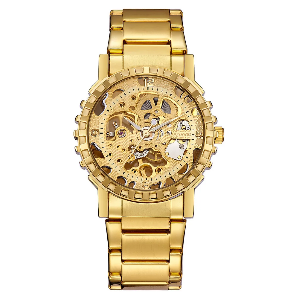 

Europe-asia wei ouyawei Gold Hollow out Europe And America Steel Belt Fully Automatic Unisex Waterproof Analog Watch