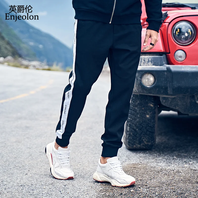 Мужские спортивные штаны Enjeolon эластичные повседневные для бега леггинсы