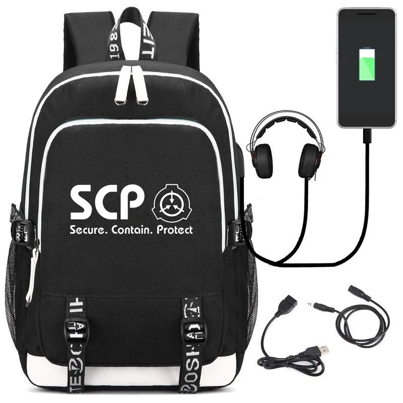 Рюкзак для игр SCP Сумка с USB-портом/сумка наушников рюкзак подростков школьный