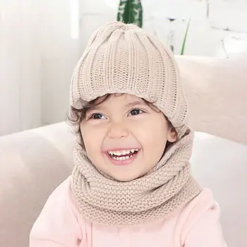 

Infant Baby Crochet Knitted Hat Infinite Scarf Set Soft Neck Warmer Cap 0-3 Year