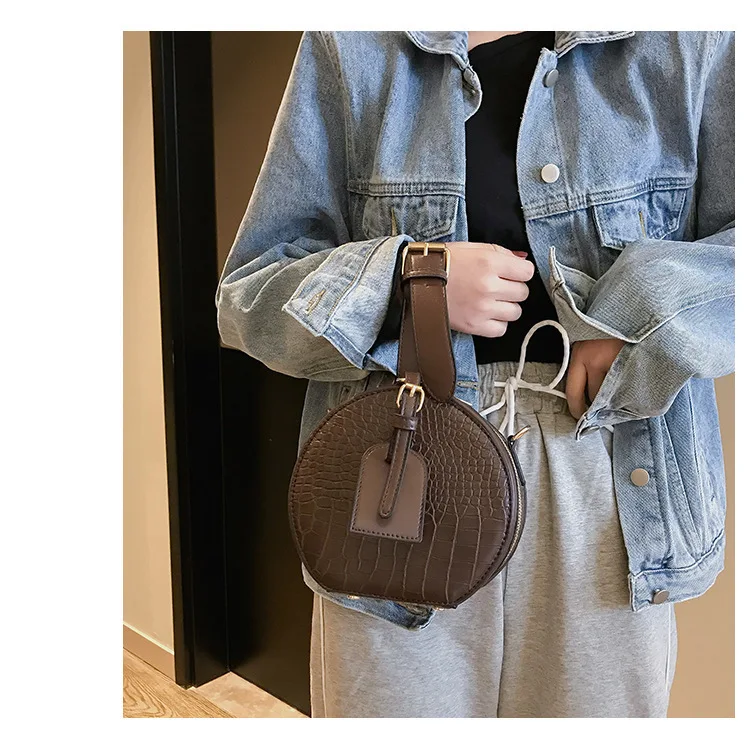 BXX Sac/ модная осенне-зимняя роскошная женская сумка дизайнерская с каменным узором маленькая круглая сумка через плечо ZF129