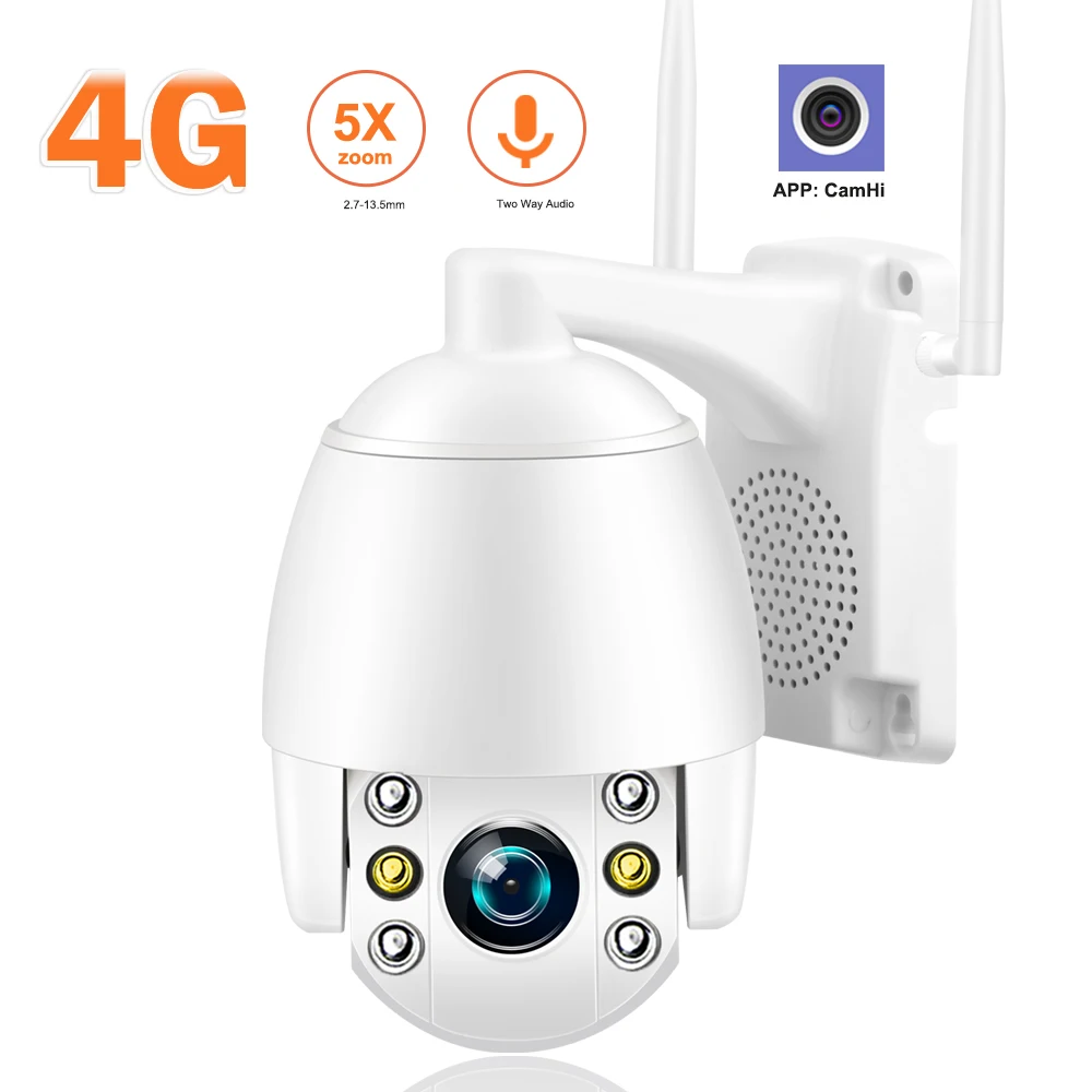 Wonsdar Sim Card Camera Wifi 3g 4g Speed Dome Ip Camera 1080p Ptz 5x Zoom Two Way Audio Security