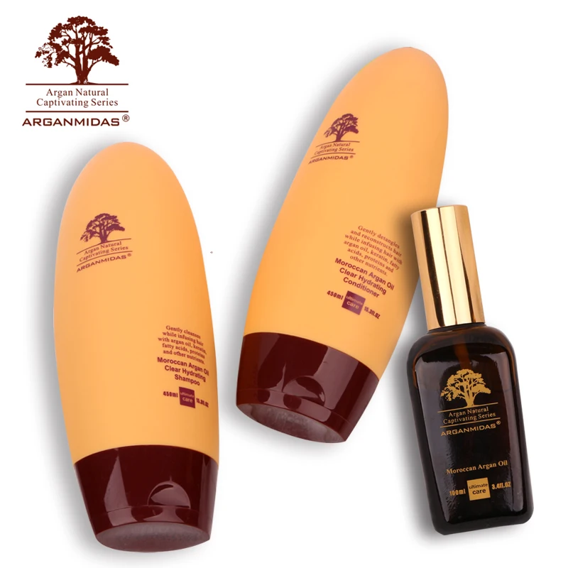 

Professional 450ml Moisturizer Dry Hair Shampoo+450ml Deep Conditioner For Hair Care+100ml Oil Hair Set