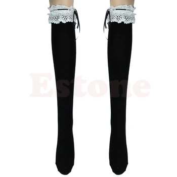 

Lace Bow Ribbon Stockings Thigh-Highs Over Knee Lolita Socks Girl's Cosplay New Q6PB