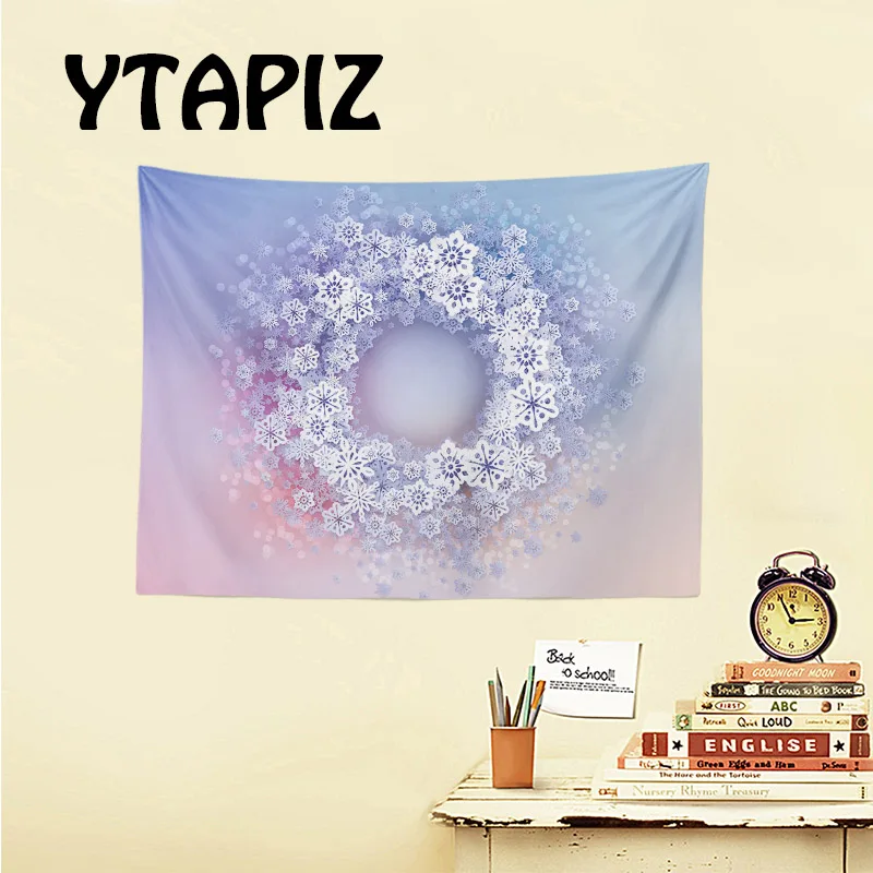 Fashion Cool Snowflake Christmas Tapestry Stack Confidence Shape Pattern Home Decor Sofa Mat Gradient Pink Blue Purple Carpet