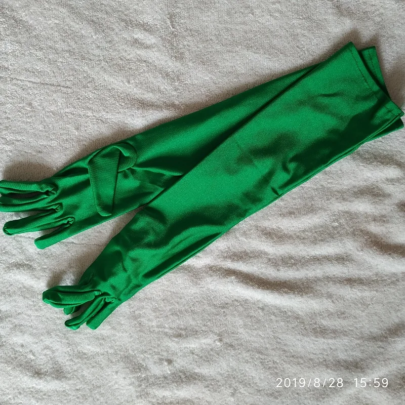 

Kid child flower girl gloves student finger long glove green unisex boy glove free shipping wholesale