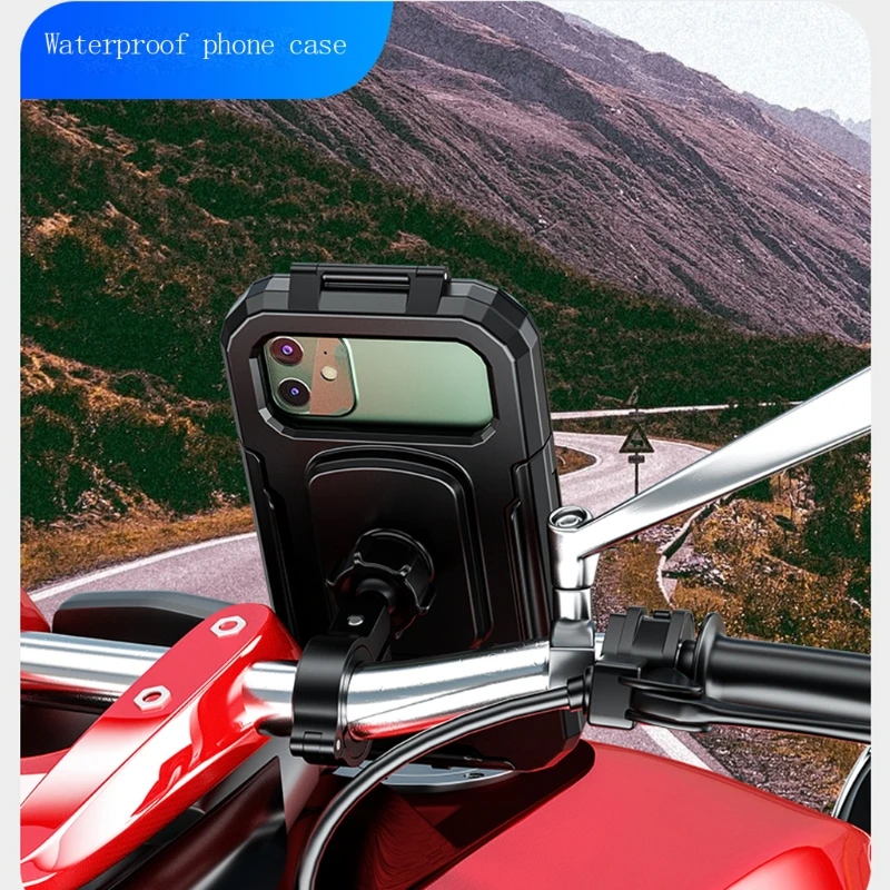 iphone desk stand Waterproof Case Bike Motorcycle Phone Holder Wireless Charger Handlebar Rear View Mirror 3 to 6.8" Cellphone Mount Bag Motorbike mobile wall stand